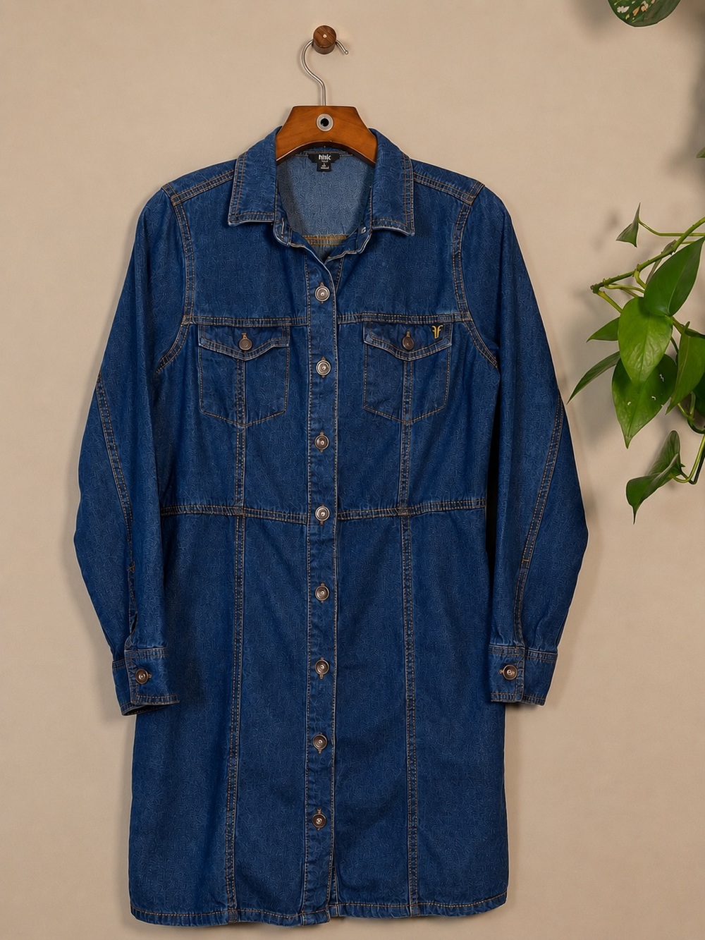 Frye Denim Shirt Dress Button Front Long Sleeve Utility Dress Women Small NWOT